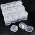 lyfLux 50 Packs Small Clear Plastic Storage Containers, Mixed Empty Mini, Case with Lids for Small Items and Other Craft Projects (1.37 x 1.37 x 0...