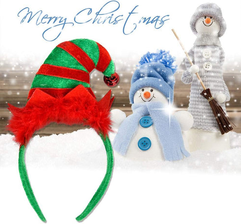 FRCOLOR Elf Hat Headband Christmas Halloween Holiday Party Cute Elf Costume Hats Hair Hoop Headwear for adult girls...