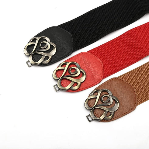 Skinny Belts for Women ,rose flower Belts Fashion Dress Belts Stretch Women Waist Belts Plus Size Elastic Waist Band for Dresses., Black, 66x6cm...