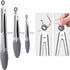 HOTEC Premium Stainless Steel Locking Kitchen Tongs with Silicon Tips, Set of 3-7", 9" and 12" (Grey)...