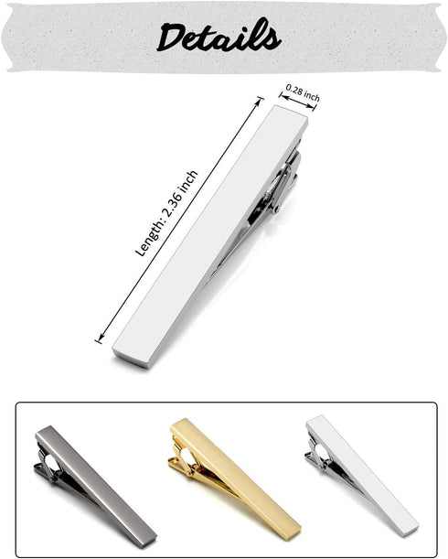 Jovivi Personalized Custom Tie Clip Bar for Men Engraved Tie Clips Pin, Groomsmen Mans Fathers Day Wedding Gift...