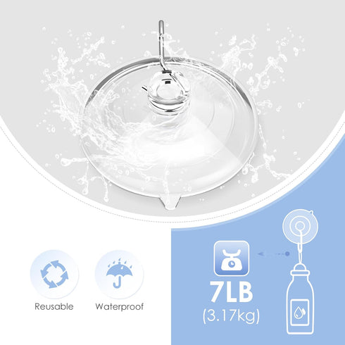 HangerSpace Suction Cup Hooks, 2.5 Inches Clear Suction Cups with Metal Hooks Large Suction Cup for Kitchen Bathroom Shower Wall Window Door - 8 P...