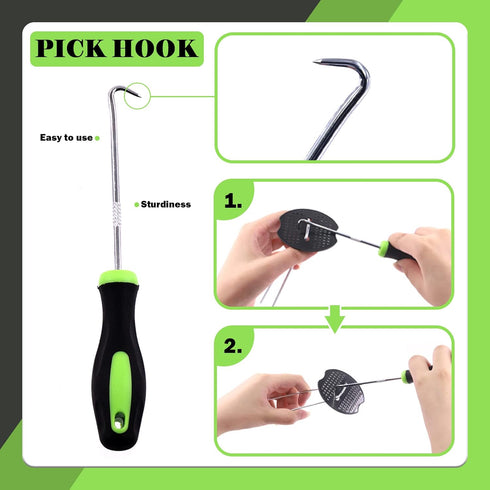 Keadic 201 Pcs 6" Garden Landscape Staples with Gasket and Precision Hook, 11 Gauge Galvanized U-Shaped Sod Pins Yard Fence Ground Stakes for Fixe...