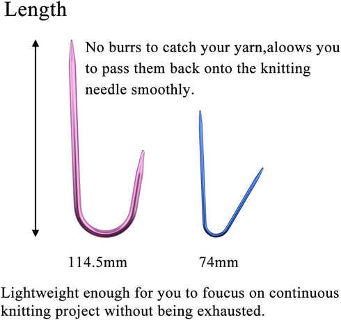 Hahiyo Needles Stitch Holders Set Sturdy Aluminum Mixed Color Safety Pin Cable Knitting Bent Weaving Needle Hooks 9 Pieces for Sweaters Socks Yarn...