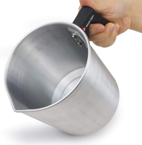 EricX Light Candle Making Pouring Pot,2 pounds,Double Boiler Wax Melting Pot,Dripless Pouring Spout & Heat-Resisting Handle Designed,Aluminum Cons...