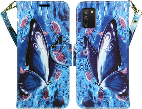 Zase Compatible with Samsung Galaxy A02s A03s Wallet Phone Case for Women Pouch PU Leather Flip Folio Cute Cover w/Kickstand ID Card Slot Wrist St...