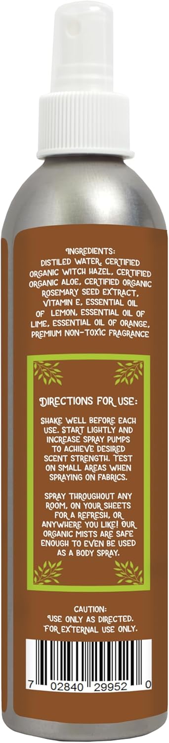 Aira Mist Coconut Lime Verbena Organic Room Spray - Essential Oil Spray with Therapeutic Essential Oils - Air Freshener - Living Room Spray & Bath...