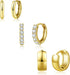 3Pairs Small Gold Huggie Hoop Earrings Set for Women Men?14K Gold Plated Tiny Hypoallergenic Lightweight Earrings for Sensitive Ears, Everyday Ear...