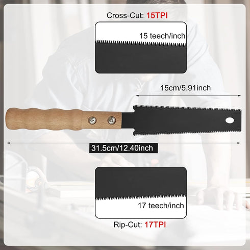 Small Hand Saw, 6 Inch Flush Cut Saw Double-sided Fine Teeth Wood Pull Saw for Hardwood & Softwood Woodworking Trim (15/17TPI)...
