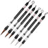 6 Pcs/Set Water Brush Pen, Piston Water Color Brush Chinese Japanese Calligraphy Pen for Beginner Painting Reusable Brush Drawing Pen Art Supplies...