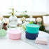 Silicone Round Travel Soap Case, Leak Proof Shampoo Bar Holder, Travel Soap Container with Soap Saver, Slip-Resistant Shampoo Bar Holder for Showe...