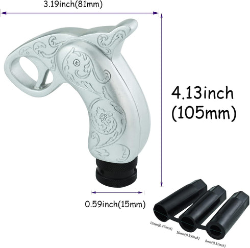 Grip Handle Shifter Handle Knob Heavy Resin Car Gear Shifter Lever Stick for Most Manual Automotive Vehicles (Silver)...