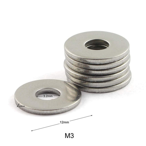 40pcs M3 304 Stainless Steel Flat Washer Adjustment Hardware Fitting Accessories Metal Gasket for Bolts & Screws...