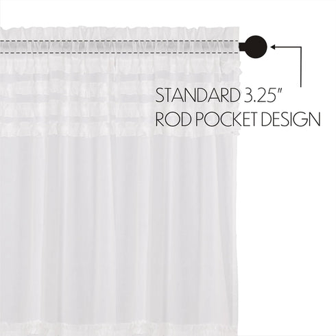 VHC Brands Farmhouse 16"x60" Valance White Rod Pocket Kitchen Window Curtains...