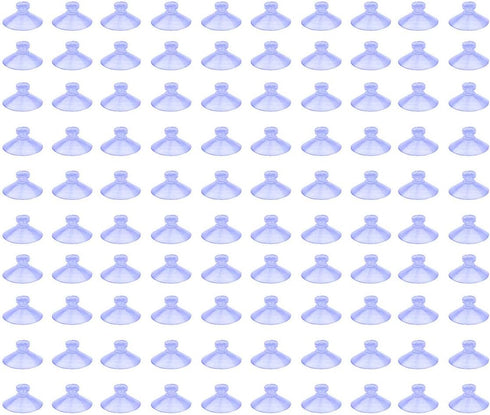 100Pcs Small Suction Cups for Glass - Clear Anti-Slip Pads, No-Hook Plastic Suction Cups for Windows, Table Tops, Home Organization & Festival Dec...