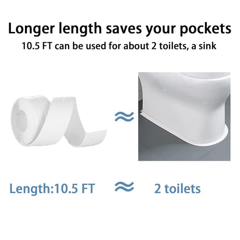 Caulk Tape Self Adhesive, 2 Rolls Waterproof Toilet Caulk Strip, Toilet Sealer Around Toilet Base, Traditional Caulking Replacement, Caulking Tape...