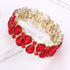 Molie Youfir Bridal Austrian Crystal Teardrop Knot Elastic Stretch Bracelet for Brides Wedding Party...