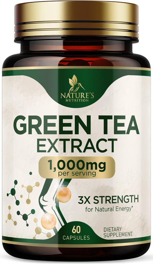 Green Tea Extract Weight Loss Pills 1000mg 98% Standardized EGCG - 3X Strength for Natural Energy - Supports Heart Antioxidant Health with Polyphe...