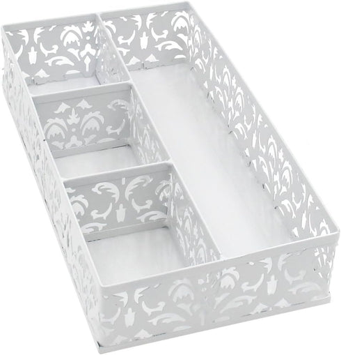 EasyPAG Desk Drawer Organizer with 3 Small Bins and 1 Long Bin,White...