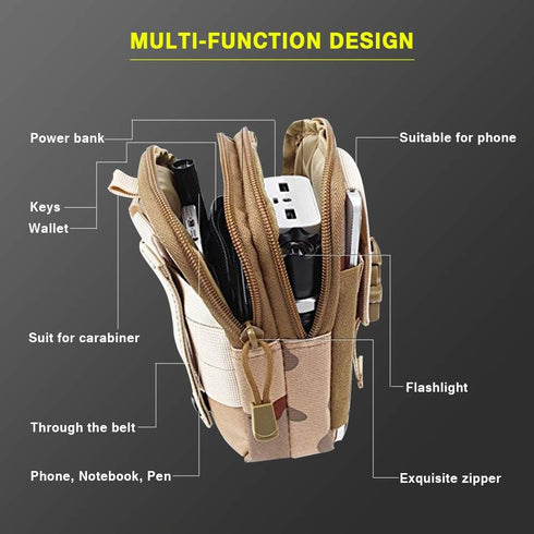 Waist Cell Phone Holster Belt Bag Universal Outdoor Phone Pouch Case Gadget Pocket for iPhone X 8 7 6 6s Plus Samsung Galaxy S8 S7 S6 S5 S4 S3 Not...