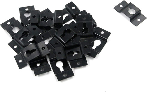 Geesatis Hanger Accessories 20 pcs Black Metal Keyhole Hangers for Mirrors Cabinet Picture Picture Box Audio Speaker Hanger Hook with Mounting Scr...