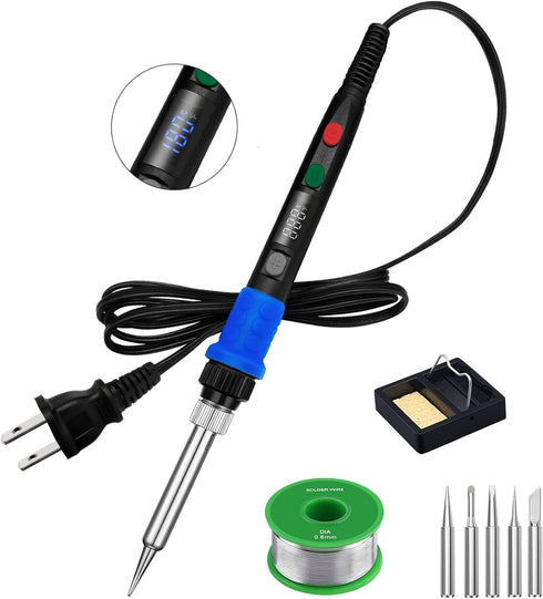 Soldering Iron Kit, 90W LED Digital Soldering Kit with Ceramic Heater, 110V Solder Iron Welding Tools with Smart Temperature Control, Auto Sleep &...