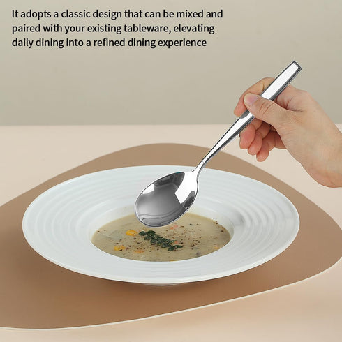 Salad Server Set 4 Pieces, Stainless Steel Salad Serving Set, Salad Spoon, Salad Servers, Salad Fork, Dishwasher Safe...