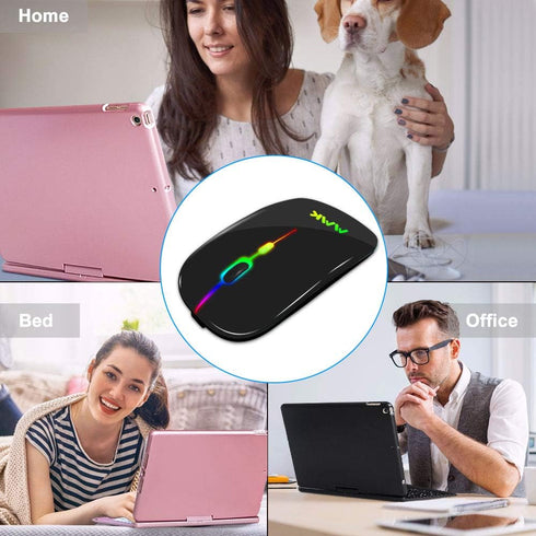 Wireless Bluetooth Mouse for laptop,Rechargeable Mouse 2.4G USB Optical Wireless Mouse,LED Slim Dual Mode(Bluetooth 5.0 and 2.4G) Wireless Mouse f...
