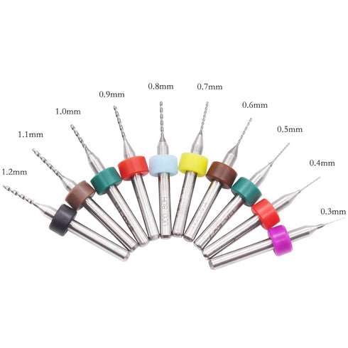 50pcs PCB Drill Bits Set Dremel Drill Bits Spiral Flute Carbide 0.3mm-1.2mm for PCB Circuit Board Stone Dremel Jewelry Making etc...
