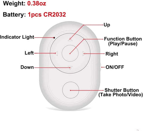 Bluetooth Page Turner Remote for iPhone - Bluetooth Camera Remote,Tiktok Remote and Powerpoint Remote Clicker for iPad (black)...