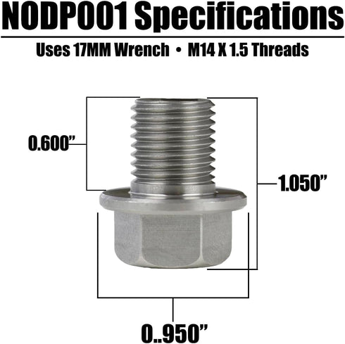 Votex - Made in USA - M14 x 1.5MM Engine Oil Drain Plug fits Acura, Audi, Chevrolet, Chrysler, Dodge, Fiat, Ford, Honda, Hyundai, Jeep, Kia, Mazda...