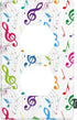 Musical Duplex Receptacle Outlet Wall Plate Colorful Treble Clef Music Notes Light Switch Cover Plate, Standard Size 1-Gang Wallplate Outlet Cover...