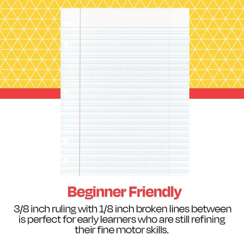 School Smart 85243 Cursive Ruled Notebook Paper with Margin - 8 in x 10 1/2 in - Ream of 500 - White - 085243...
