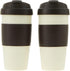 Copco 5237070 Resusable Set of 2 Insulated Double Wall Travel Mugs, 16-Ounce, White/Brown...