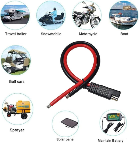 14AWG SAE Connector Extension Cable, (4 Pack) SAE Quick Connector Disconnect Plug SAE Power Automotive Extension Cable Solar Panel Cable Wire...