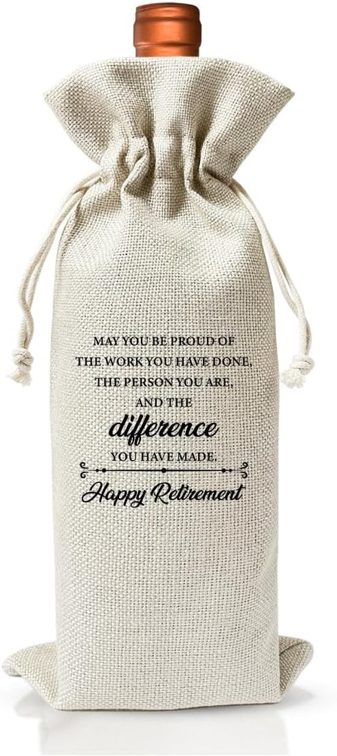 Retirement Wine Bag For Teacher Coworker Employees Friend Colleagues Nurse Doctors Boss, Goodbye Farewell Leaving Gifts For Friend, Happy Retireme...