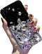 for iPhone XR 6.1 inch Bling Diamond Case 3D Homemade Luxury Sparkle Crystal Rhinestone Shiny Glitter Full Clear Stones Back Phone Cover-White&Bla...