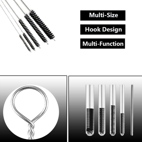 Multifunctional pipe Cleaners Tool Set: Crevice Cleaning Brushes, Pipe Tube Brush Set,detailing brush? Gap Cleaning Brush Nylon Straw Brush Set Lo...