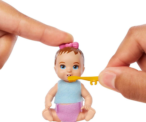 Barbie Skipper Babysitters Inc Baby Small Doll & Accessories, First Tooth Playset with Appearing & Disappearing Tooth...
