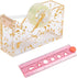 Stylish Acrylic Tape Dispenser with Ruler - Gold Leaf Finish - Enhance Your Office Experience for Masking Tape, Heat Transfer Tape Sublimation, Pa...