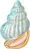 Gyn&Joy Golden Tone Blue Enamel Rhinestone Conch Ocean Sea shell Brooch Pin...