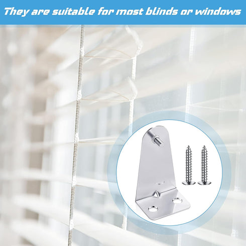 Set of 8 Metal Hold Down Brackets Silver Blinds Brackets Blind Holder Replacements Horizontal Blind Brackets with Screws for Horizontal Blinds Sha...