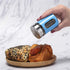 Salt and Pepper Shakers Stainless Steel and Glass Set with Adjustable Pour Holes (Blue)...