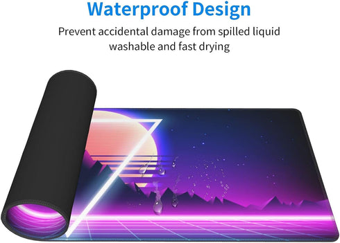 Retro Vaporwave Gaming Mouse Pad Cool Desk Mat Synthwave Neon Large XL Long Extended Pads Big Mousepad for Home Office Decor Accessories...