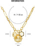 Sun Heart Charm Choker Necklace for Women Men,18k Gold Plated With Zircons Inlaid Pendants,Thick Chunky Paperclip Chain Hip Hop Necklace Unisex Je...