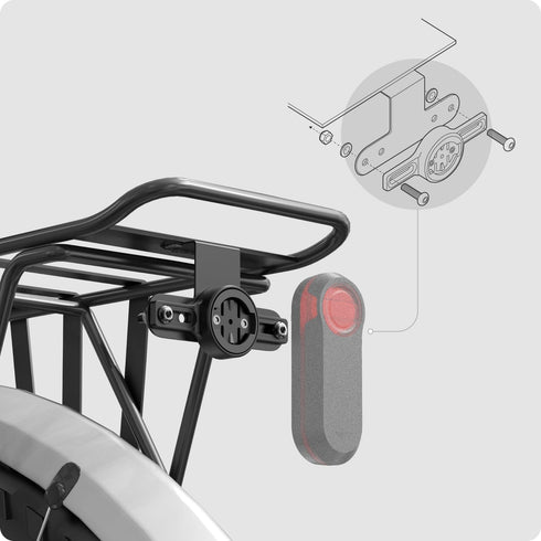 TUSITA Rear Bike Cargo Racks Mount Compatible with Garmin Varia RTL515, RTL510, RVR315, Magene L508...