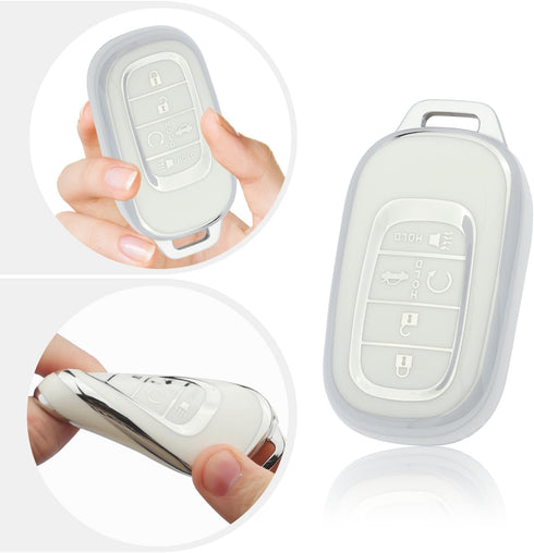 Stylish Car Key Fob Cover,Soft TPU Car Key Case Waterproof Key Fob Holder Compatible with Honda CR-V Civic Pilot HR-V,Key Fob Protector Car Access...