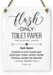 6x8 Inch Septic System Flush Only Toilet Paper, Not Hopes & Dreams, Designer Bathroom Sign ~ Ready to Hang ~ Premium Finish, Durable (1)...