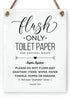 6x8 Inch Septic System Flush Only Toilet Paper, Not Hopes & Dreams, Designer Bathroom Sign ~ Ready to Hang ~ Premium Finish, Durable (1)...