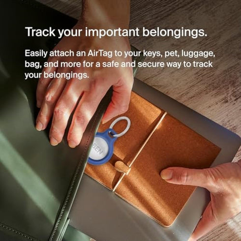 Belkin Apple AirTag Secure Holder with Key Ring - Durable Scratch Resistant Case With Open Face & Raised Edges - Protective AirTag Keychain Access...